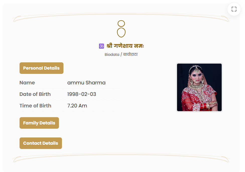 Custom Biodata Maker